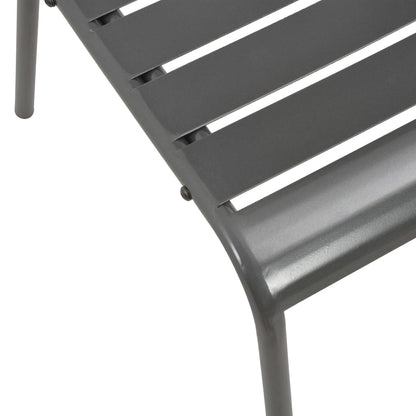 Set da Pranzo da Giardino 7 pz in Acciaio Grigio Scuro | homemem39