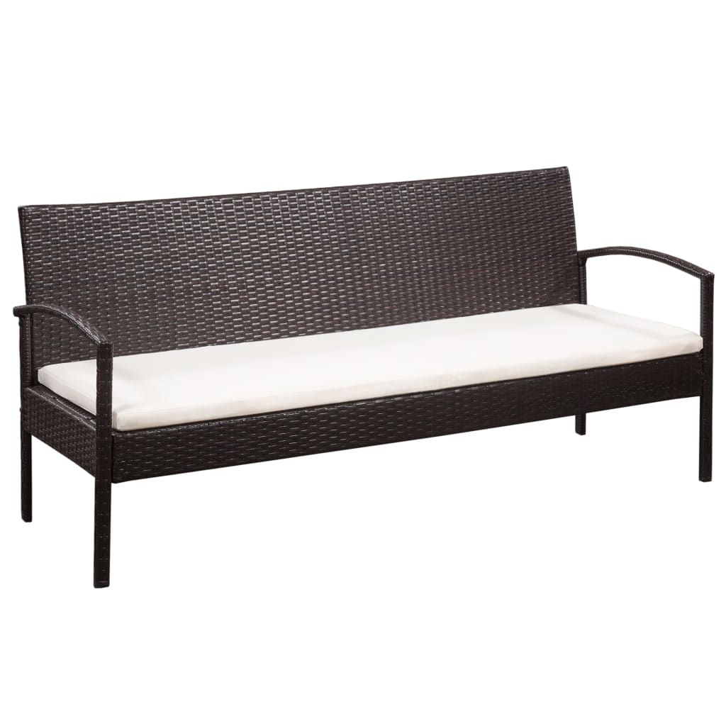 Set Divani da Giardino 5 pz con Cuscini in Polyrattan Marrone | homemem39