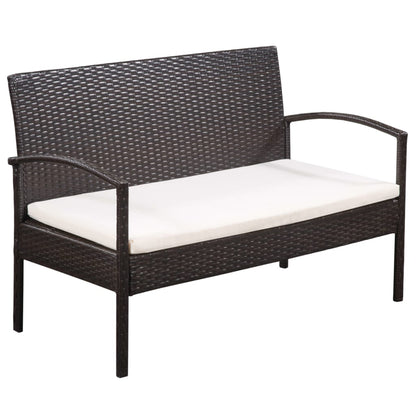 Set Divani da Giardino 5 pz con Cuscini in Polyrattan Marrone | homemem39