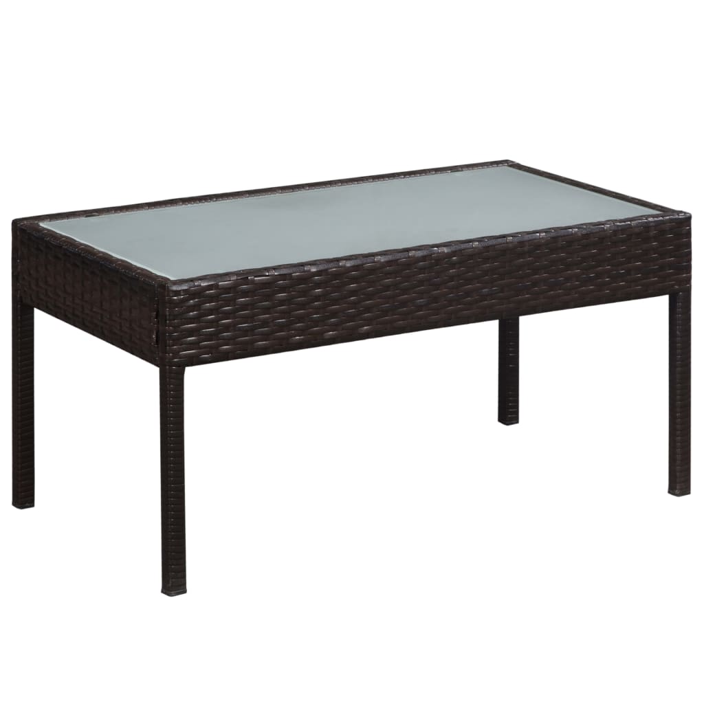 Set Divani da Giardino 5 pz con Cuscini in Polyrattan Marrone | homemem39