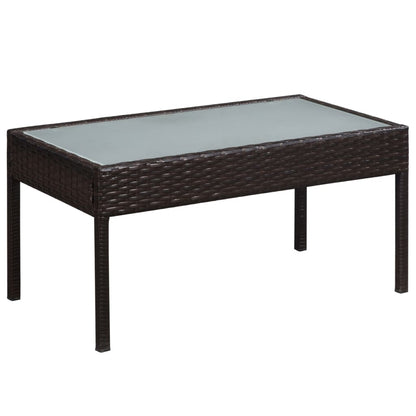 Set Divani da Giardino 5 pz con Cuscini in Polyrattan Marrone | homemem39