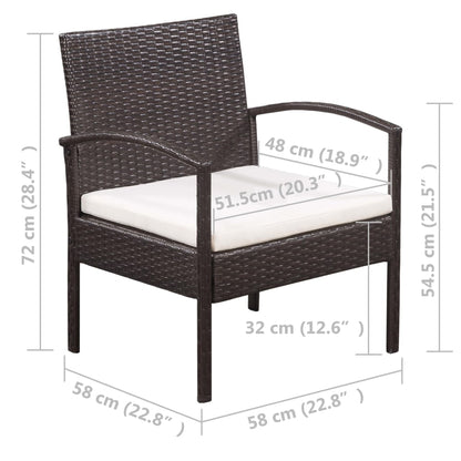 Set Divani da Giardino 5 pz con Cuscini in Polyrattan Nero | homemem39