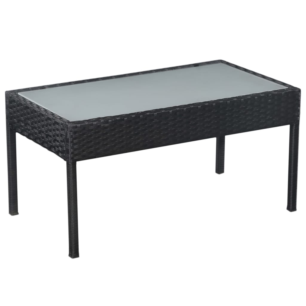Set Divani da Giardino 5 pz con Cuscini in Polyrattan Nero | homemem39