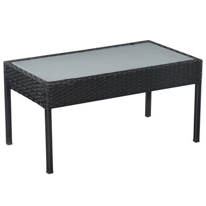 Set Divani da Giardino 5 pz con Cuscini in Polyrattan Nero | homemem39