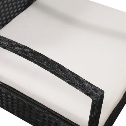 Set Divani da Giardino 5 pz con Cuscini in Polyrattan Nero | homemem39