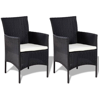 Set Divani da Giardino 4 pz con Cuscini in Polyrattan Nero | homemem39