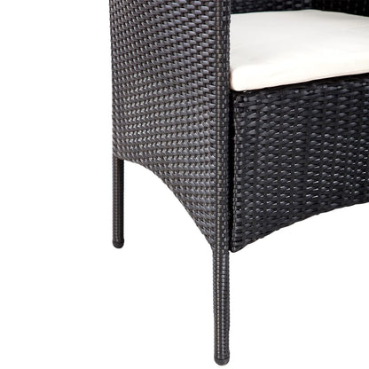 Set Divani da Giardino 4 pz con Cuscini in Polyrattan Nero | homemem39