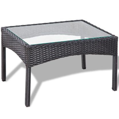 Set Divani da Giardino 4 pz con Cuscini in Polyrattan Nero | homemem39