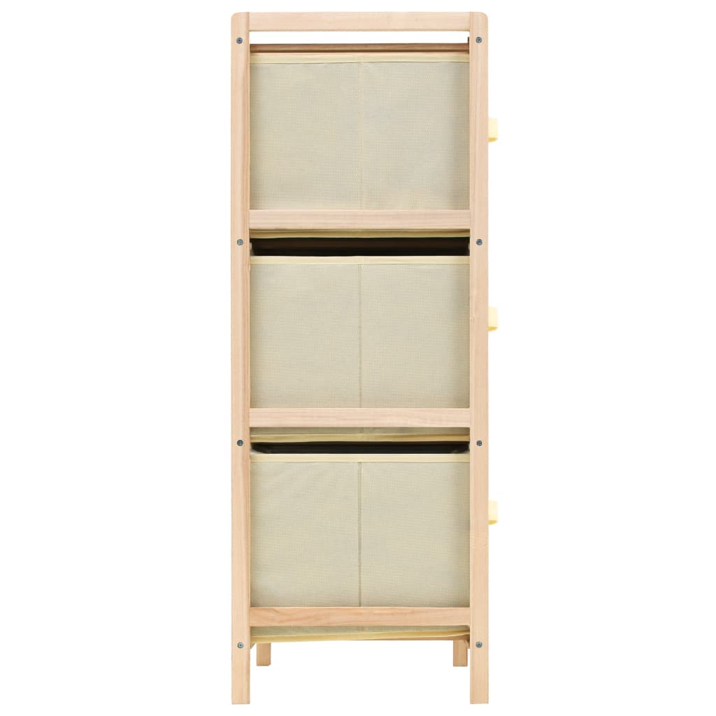 Scaffale con 6 Cesti in Tessuto in Legno di Cedro Beige | homemem39