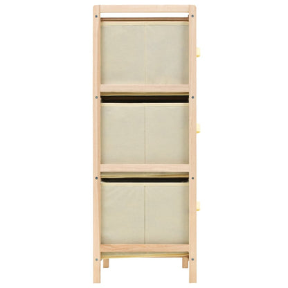 Scaffale con 6 Cesti in Tessuto in Legno di Cedro Beige | homemem39