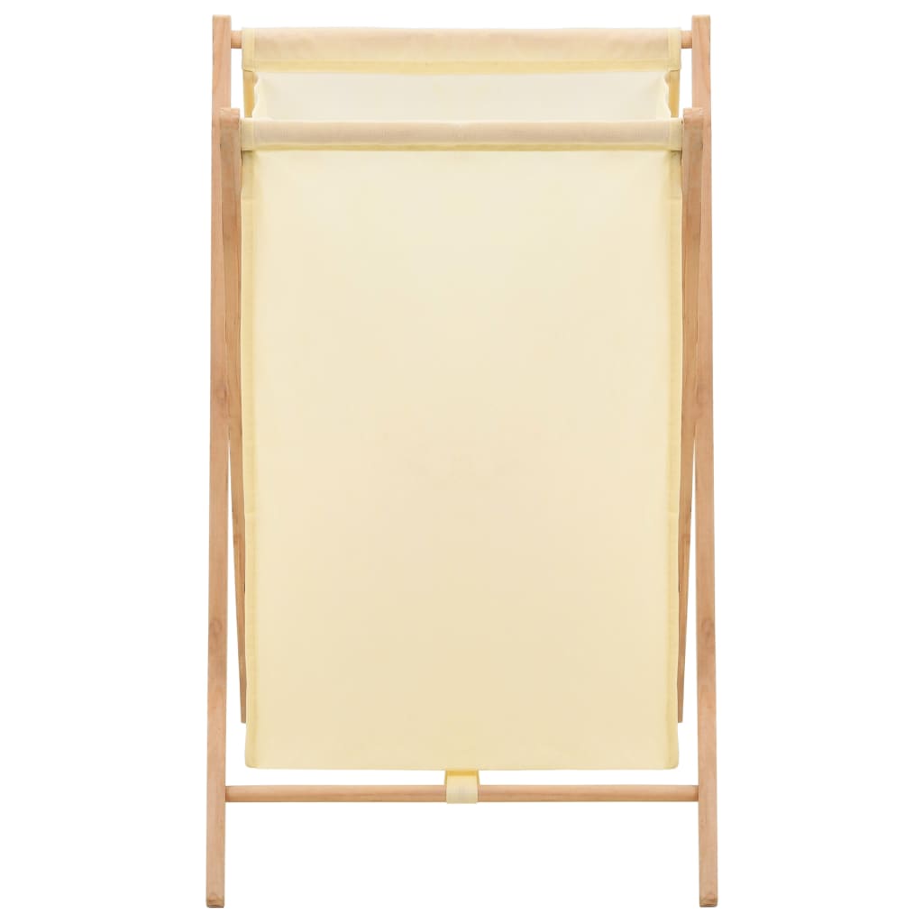 Portabiancheria in Legno di Cedro e Tessuto Beige 42x41x64 cm | homemem39