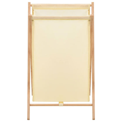 Portabiancheria in Legno di Cedro e Tessuto Beige 42x41x64 cm | homemem39