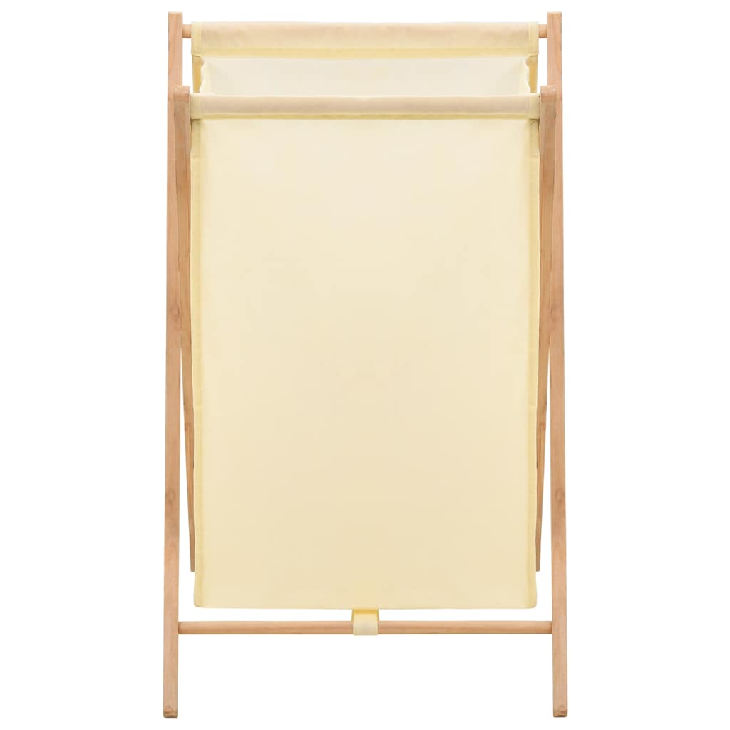 Portabiancheria in Legno di Cedro e Tessuto Beige 42x41x64 cm