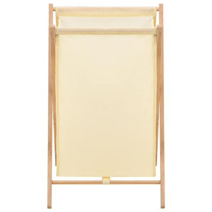 Portabiancheria in Legno di Cedro e Tessuto Beige 42x41x64 cm