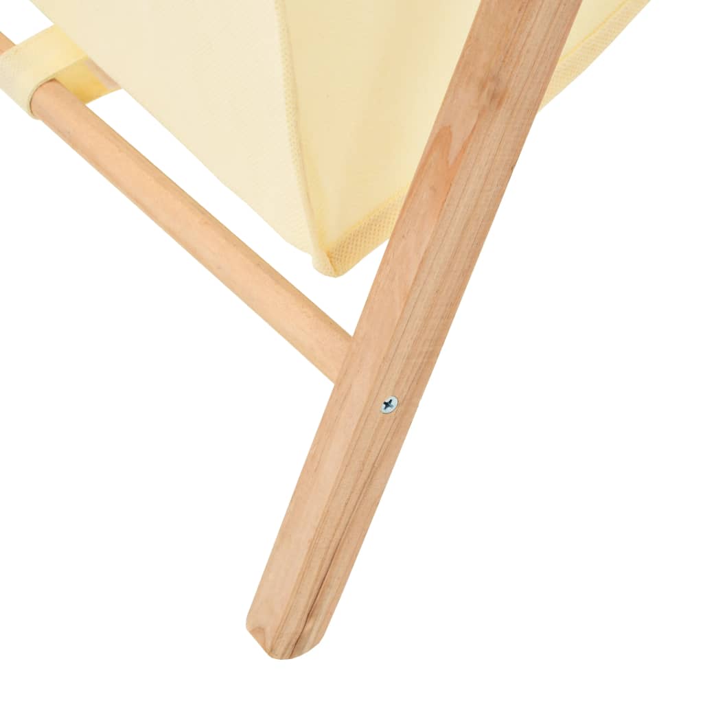 Portabiancheria in Legno di Cedro e Tessuto Beige 42x41x64 cm - homemem39