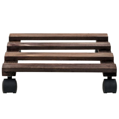 Pedane con Ruote per Piante 4 pz in Legno di Cedro 25x25 cm | homemem39