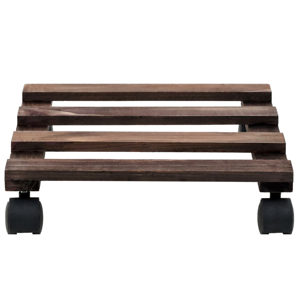 Pedane con Ruote per Piante 4 pz in Legno di Cedro 25x25 cm - homemem39