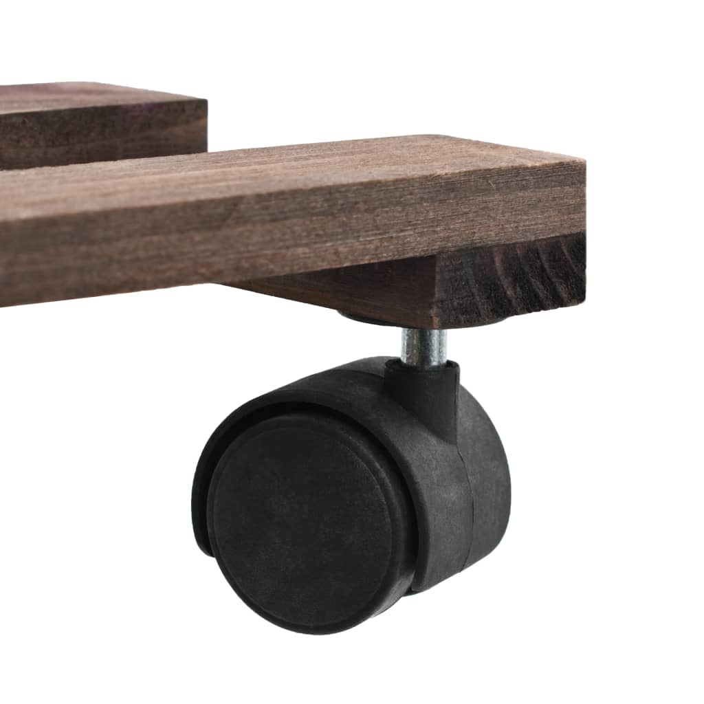Pedane con Ruote per Piante 4 pz in Legno di Cedro 25x25 cm | homemem39