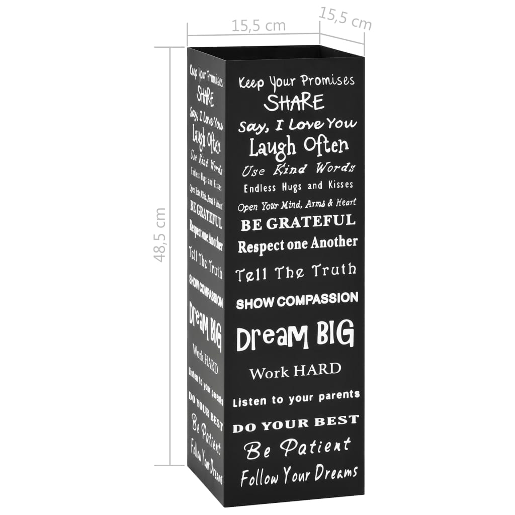 Porta Ombrelli con Scritte in Acciaio Nero - homemem39