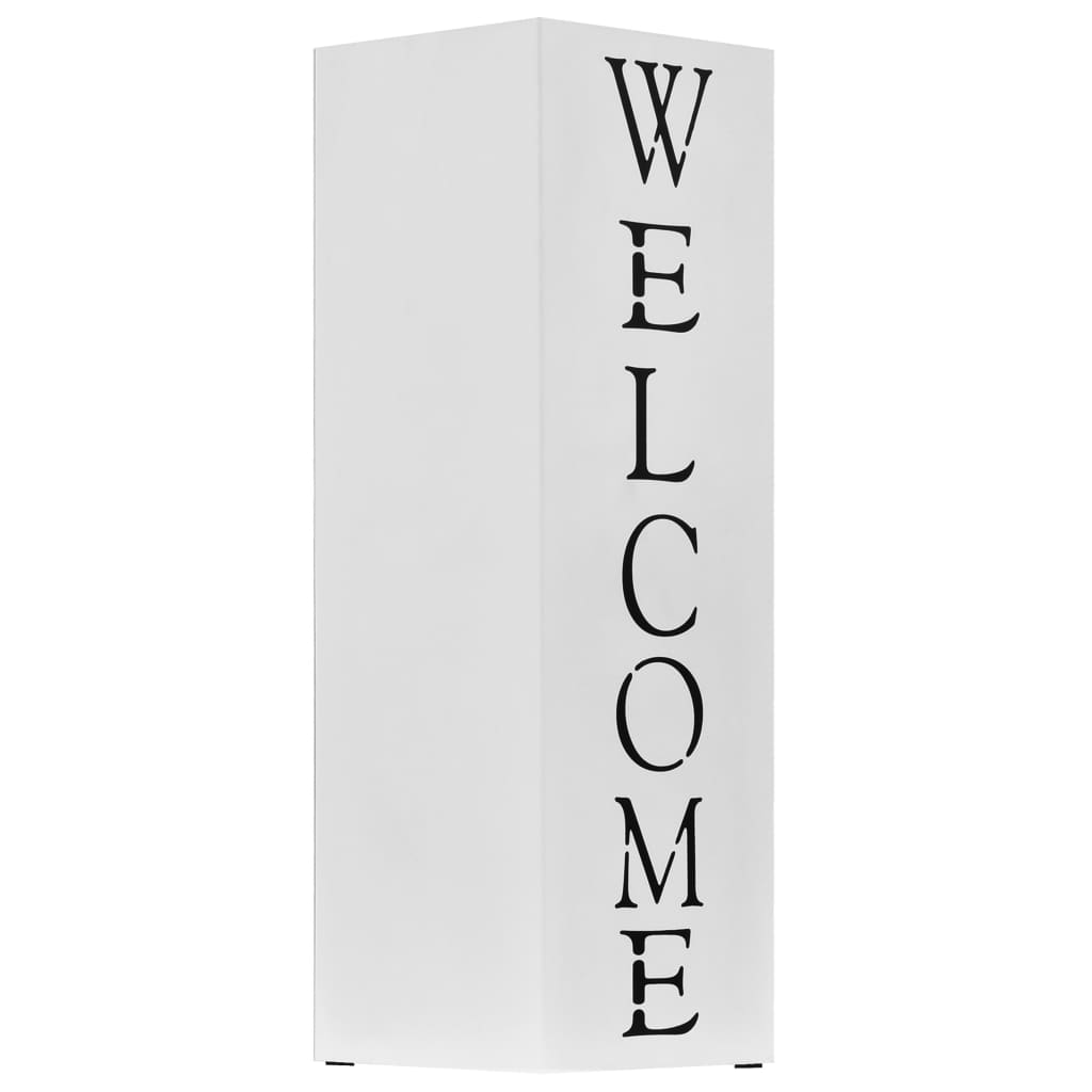Porta Ombrelli Welcome in Acciaio Bianco - homemem39