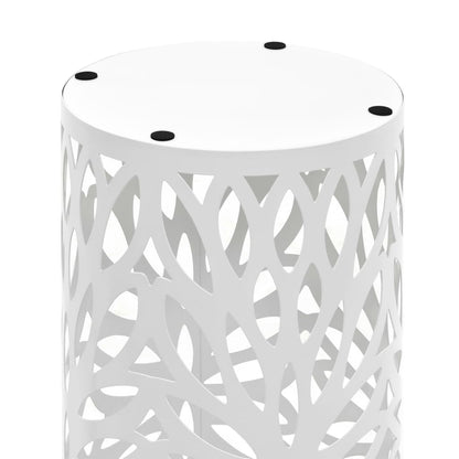 Porta Ombrelli con Motivi a Foglie in Acciaio Bianco | homemem39