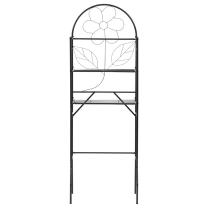 Scaffale da Bagno Nero 60x33x174 cm