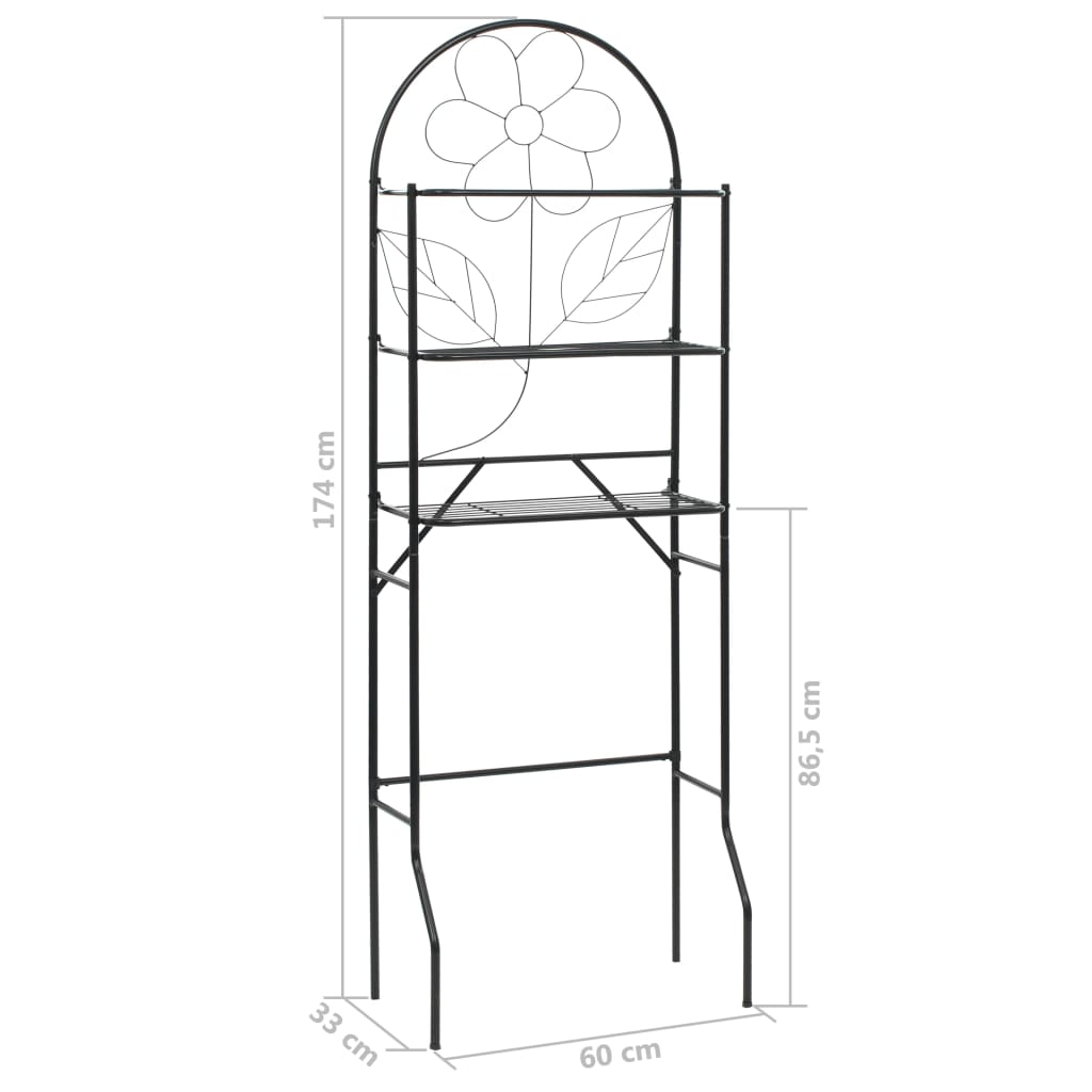 Scaffale da Bagno Nero 60x33x174 cm - homemem39