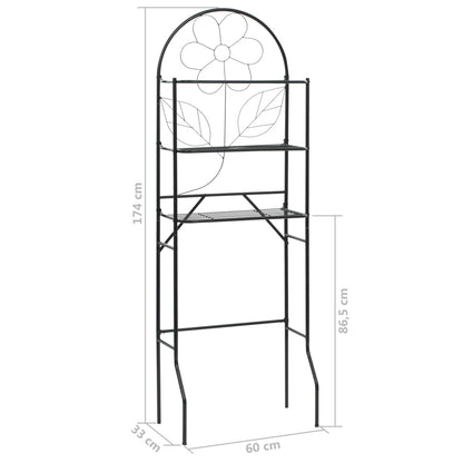 Scaffale da Bagno Nero 60x33x174 cm - homemem39