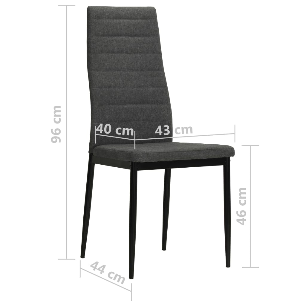 Sedie da Pranzo 2 pz Grigio Scuro in Tessuto | homemem39