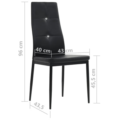 Sedie da Pranzo 2 pz Nere in Similpelle | homemem39