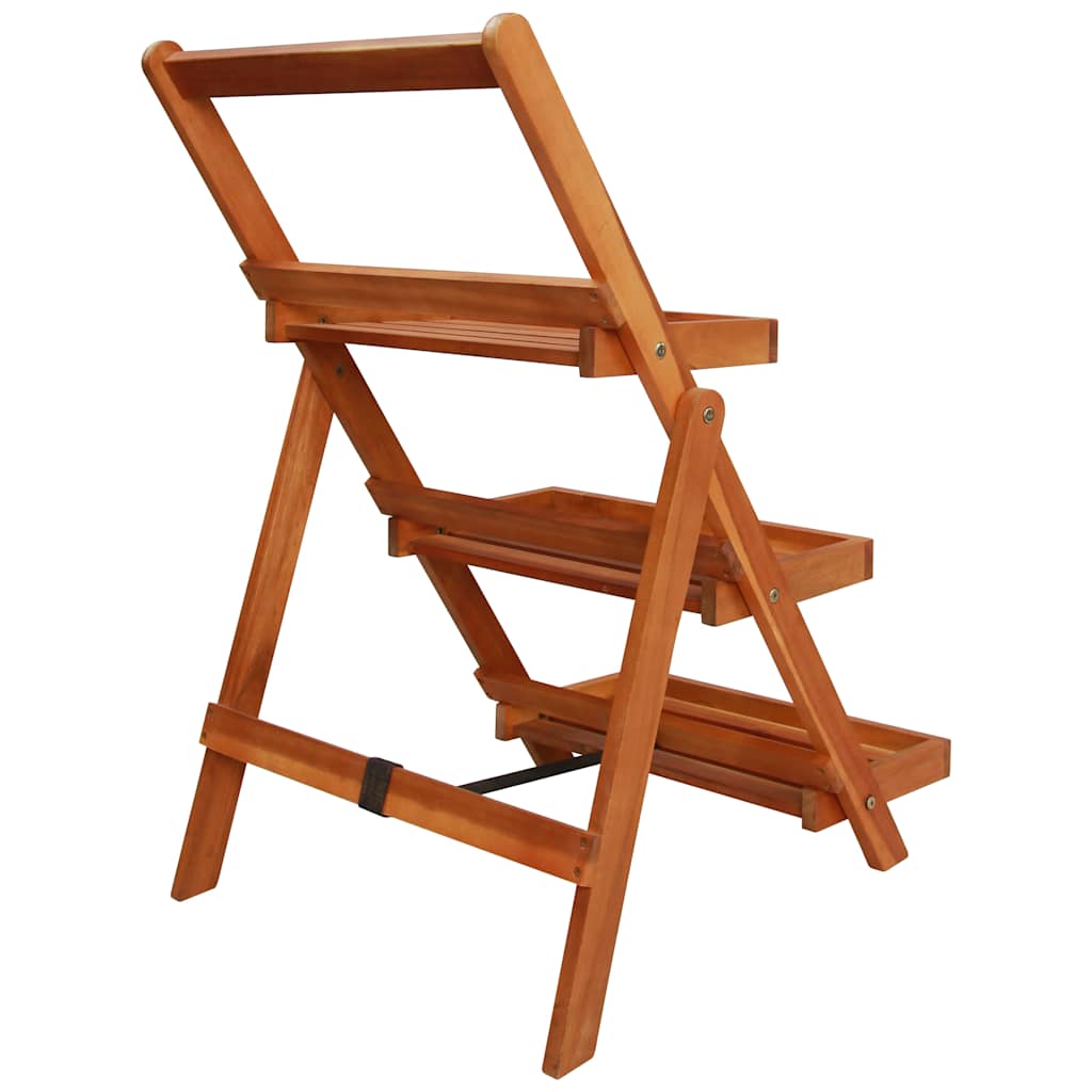 Piedistallo per Piante a 3 Livelli 50x63x80cm Massello d'Acacia