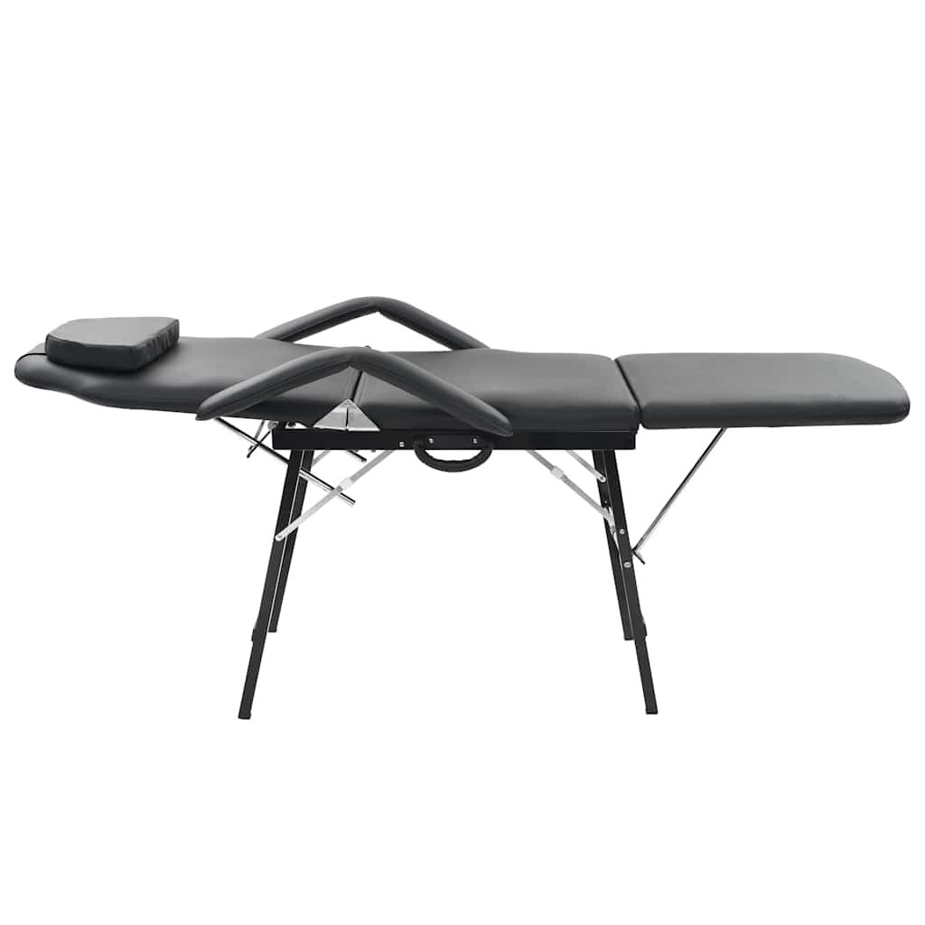 Lettino da Massaggio Portatile in Similpelle 185x78x76 cm Nero | homemem39