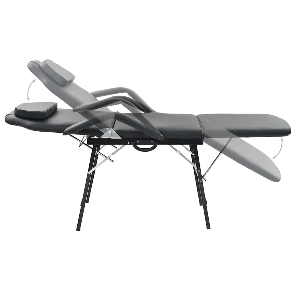 Lettino da Massaggio Portatile in Similpelle 185x78x76 cm Nero | homemem39