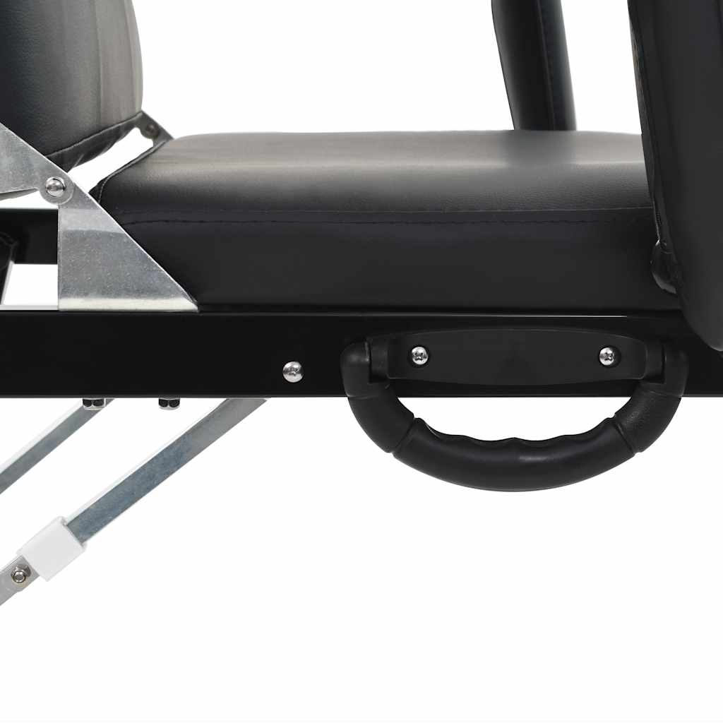 Lettino da Massaggio Portatile in Similpelle 185x78x76 cm Nero | homemem39