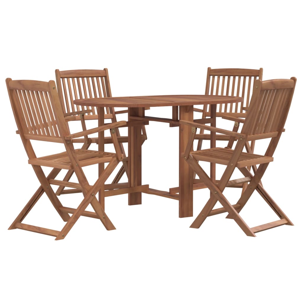 Set da Pranzo da Giardino 5 pz in Legno Massello di Acacia - homemem39