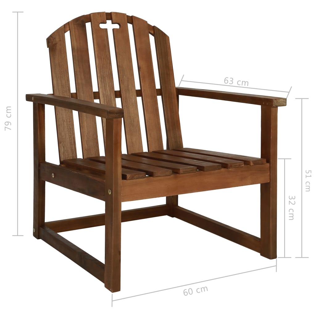 Sedie da Giardino 2 pz in Legno Massello d'Acacia | homemem39