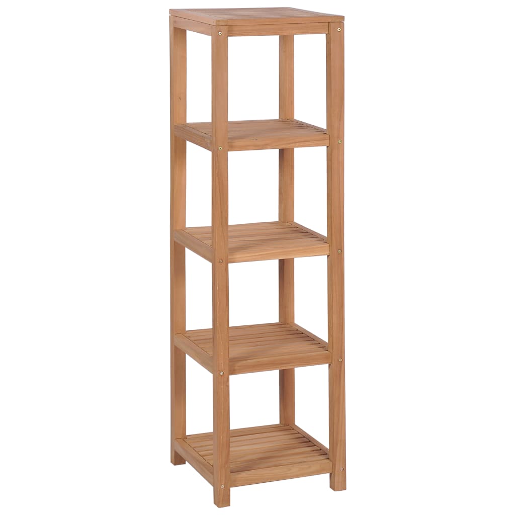 Scaffale per Bagno a 4 Ripiani in Massello di Teak 42x42x165cm