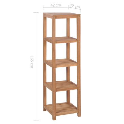 Scaffale per Bagno a 4 Ripiani in Massello di Teak 42x42x165cm