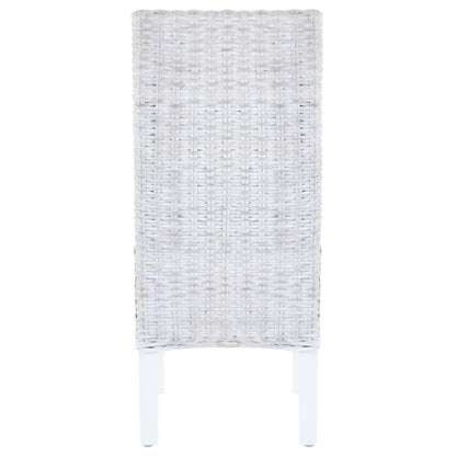 Sedie da Pranzo 2 pz Marrone Chiaro in Rattan Kubu e Mogano | homemem39