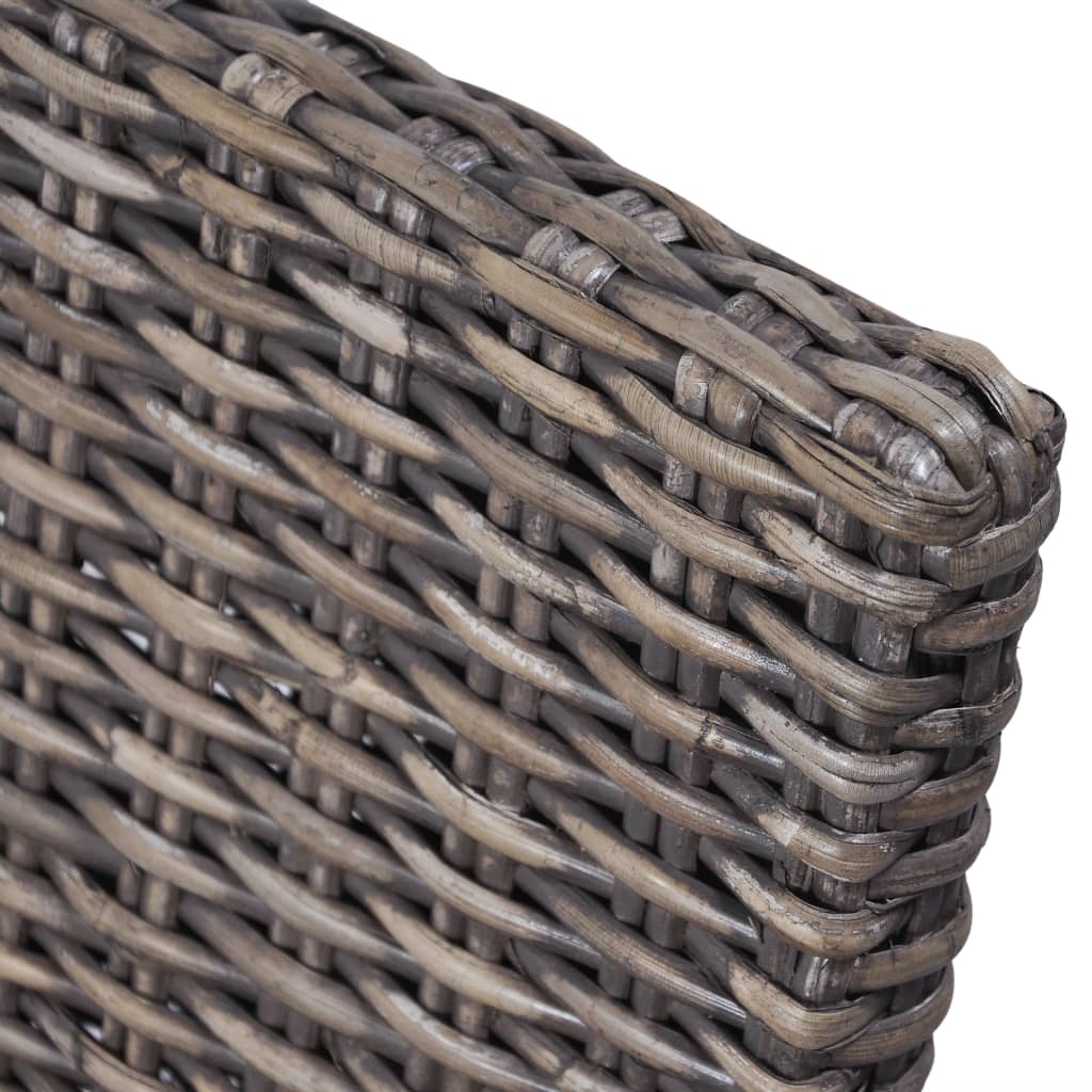 Sedie da Pranzo 2 pz Marroni in Rattan Kubu e Legno di Mogano | homemem39