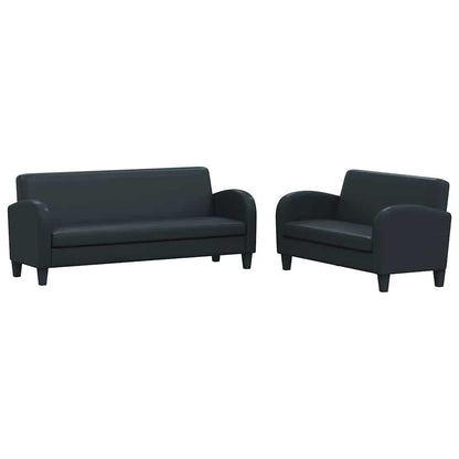 Set Divani 2 pz in Similpelle Nero | homemem39