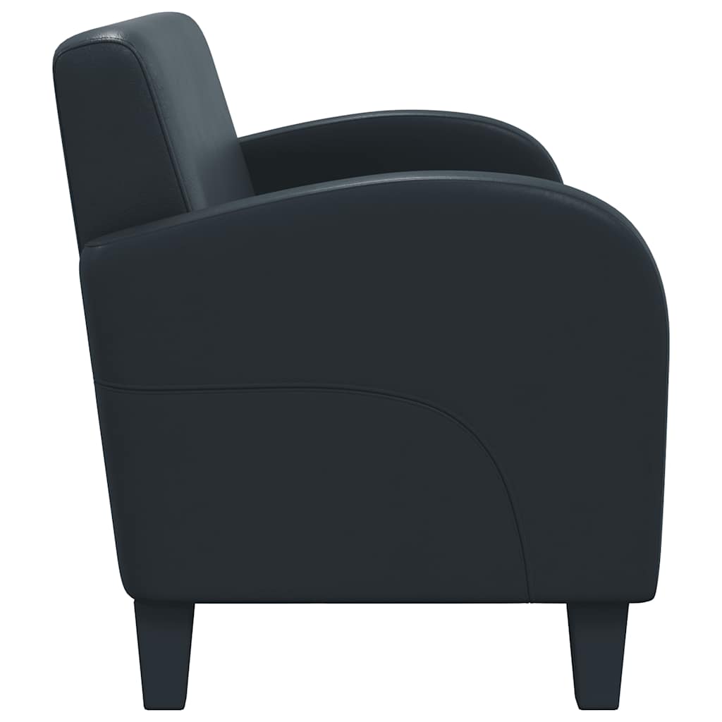 Set Divani 2 pz in Similpelle Nero - homemem39