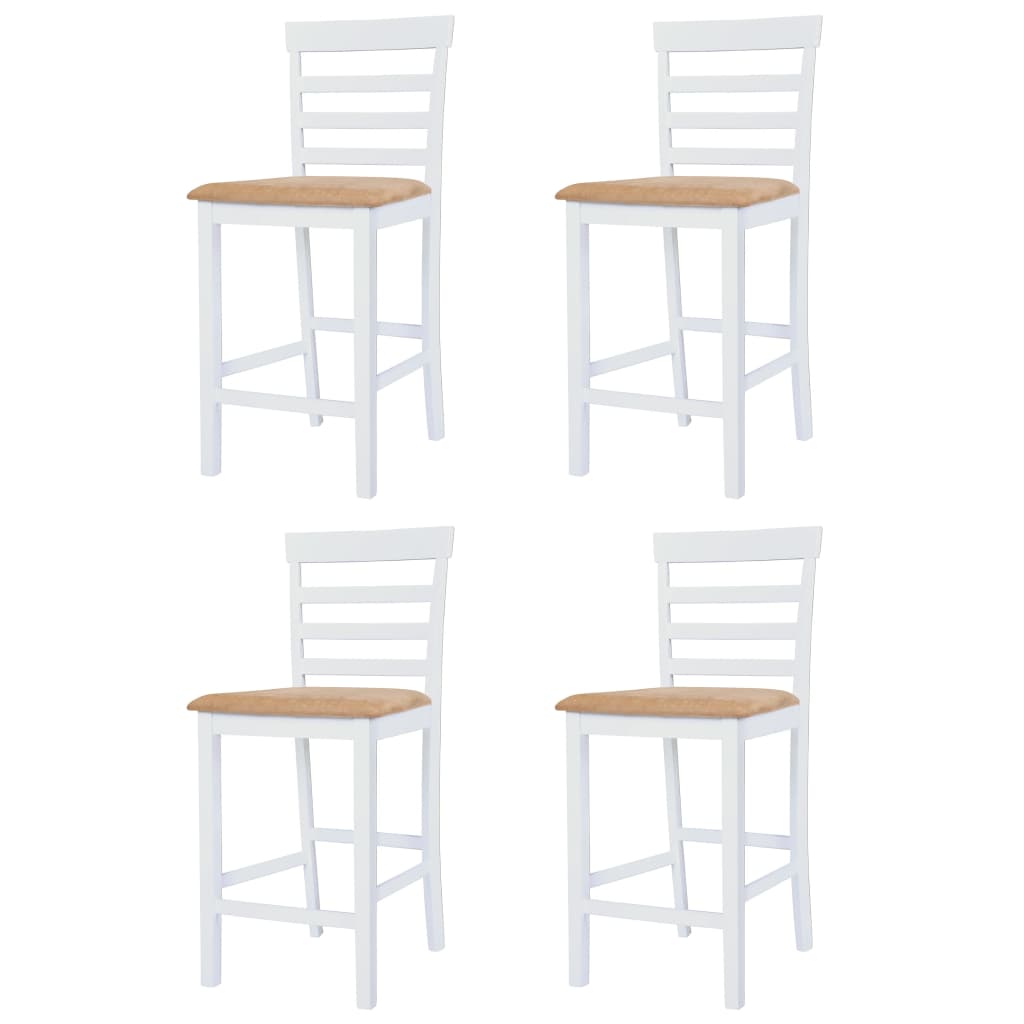 Set Tavolo e Sedie da Bar 5 pz Legno Massello Marrone e Bianco - homemem39
