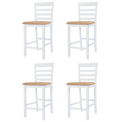 Set Tavolo e Sedie da Bar 5 pz Legno Massello Marrone e Bianco - homemem39