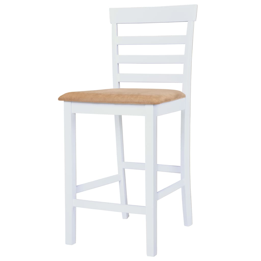Set Tavolo e Sedie da Bar 5 pz Legno Massello Marrone e Bianco - homemem39