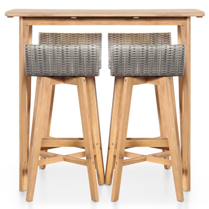 Set da Pranzo da Giardino 5 pz in Legno Massello di Acacia | homemem39