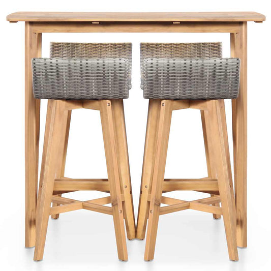 Set da Pranzo da Giardino 5 pz in Legno Massello di Acacia