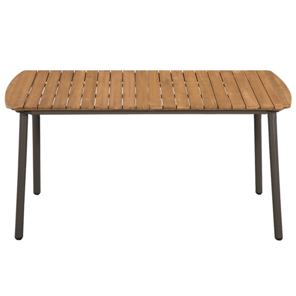 Tavolo da Giardino 150x90x72cm in Massello di Acacia e Acciaio | homemem39