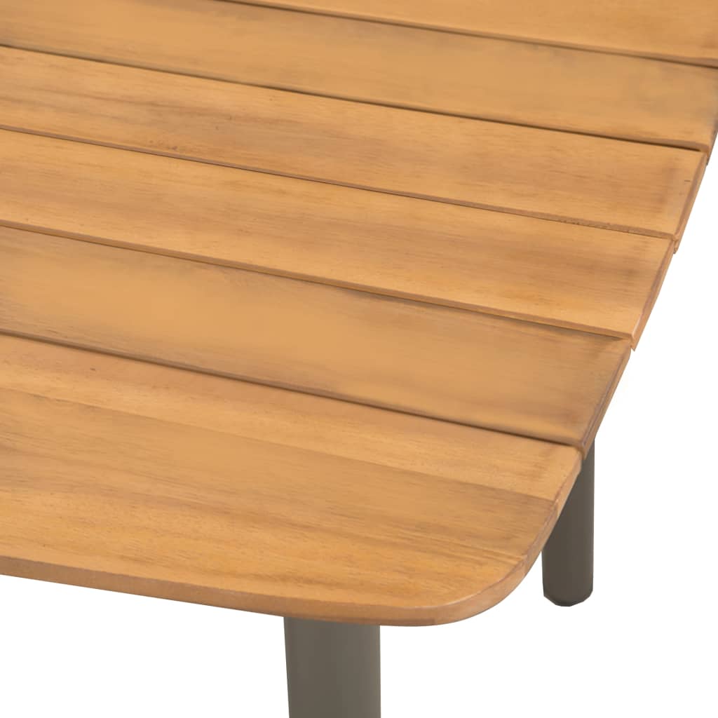 Tavolo da Giardino 150x90x72cm in Massello di Acacia e Acciaio | homemem39