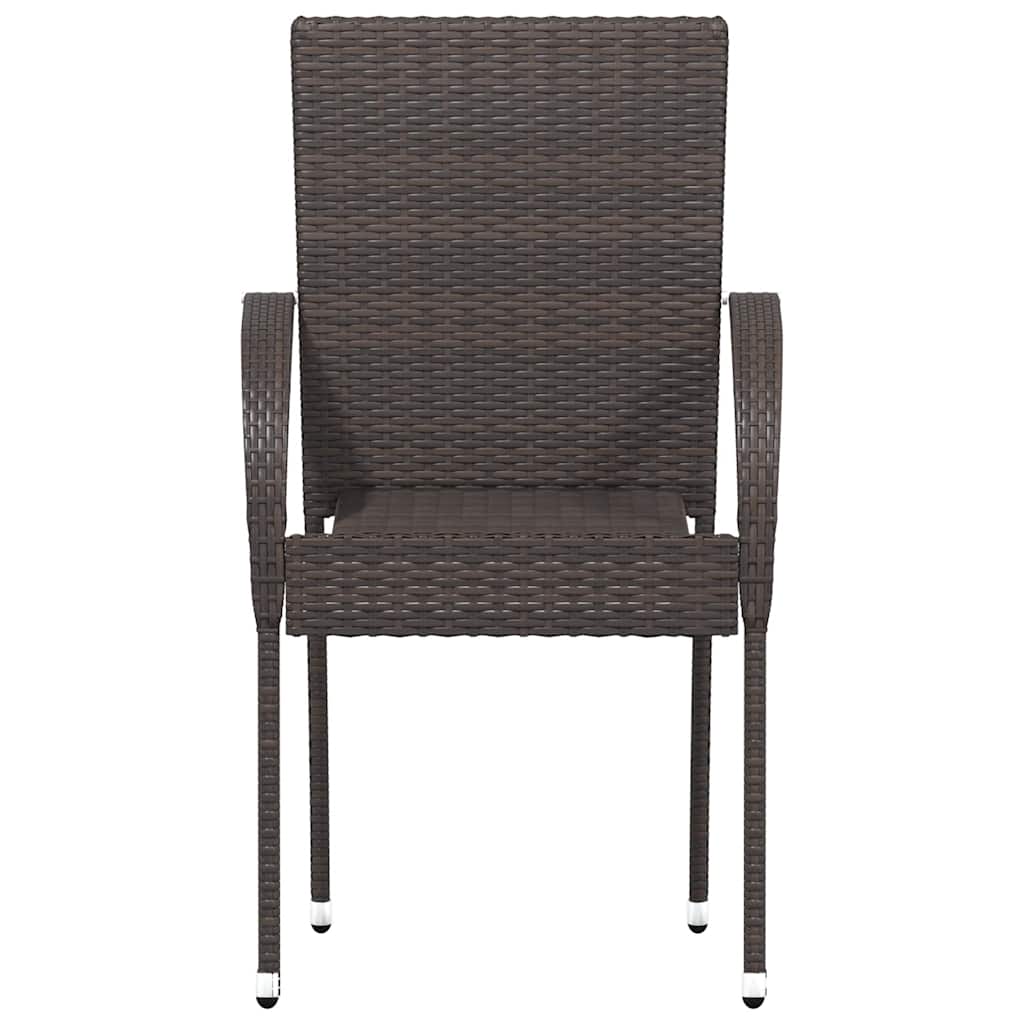 Sedie da Esterno Impilabili 2 pz in Polyrattan Marrone